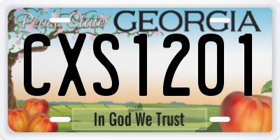 GA license plate CXS1201