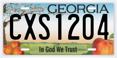 GA license plate CXS1204