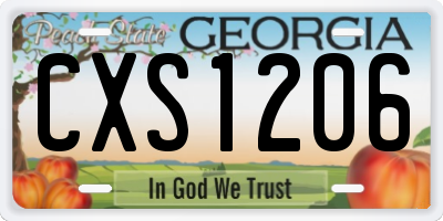 GA license plate CXS1206