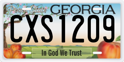 GA license plate CXS1209