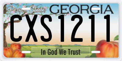 GA license plate CXS1211