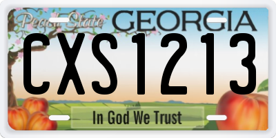 GA license plate CXS1213