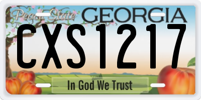 GA license plate CXS1217