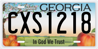 GA license plate CXS1218
