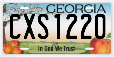 GA license plate CXS1220