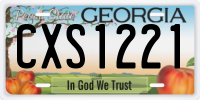 GA license plate CXS1221