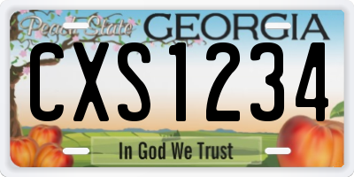 GA license plate CXS1234