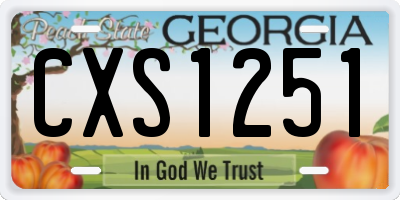 GA license plate CXS1251