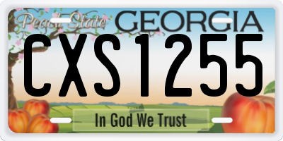 GA license plate CXS1255