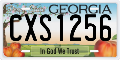 GA license plate CXS1256