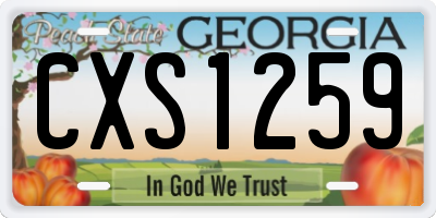 GA license plate CXS1259