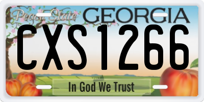 GA license plate CXS1266