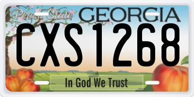 GA license plate CXS1268