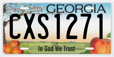 GA license plate CXS1271