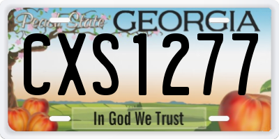 GA license plate CXS1277