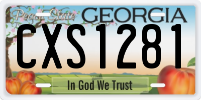 GA license plate CXS1281