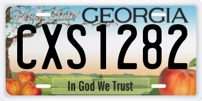 GA license plate CXS1282