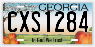 GA license plate CXS1284