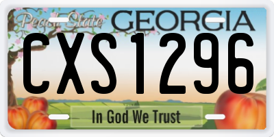 GA license plate CXS1296