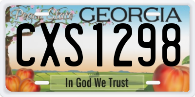 GA license plate CXS1298