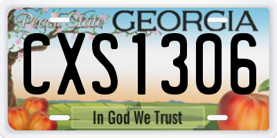 GA license plate CXS1306