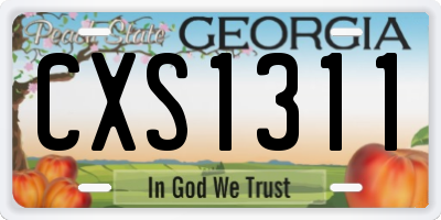 GA license plate CXS1311
