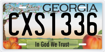 GA license plate CXS1336