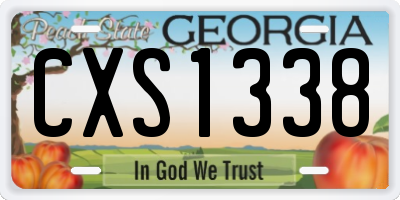 GA license plate CXS1338