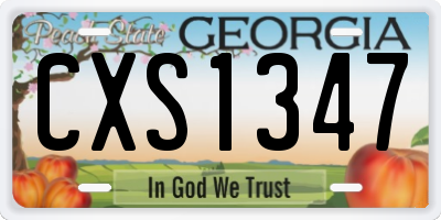 GA license plate CXS1347