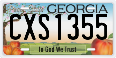 GA license plate CXS1355