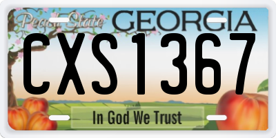 GA license plate CXS1367