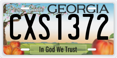 GA license plate CXS1372
