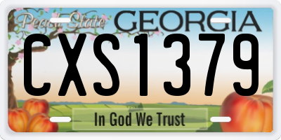 GA license plate CXS1379