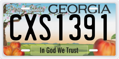 GA license plate CXS1391