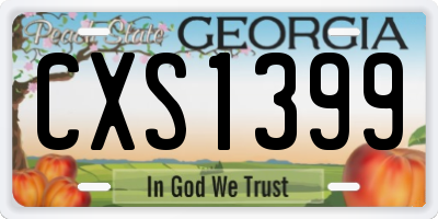 GA license plate CXS1399