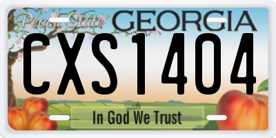 GA license plate CXS1404