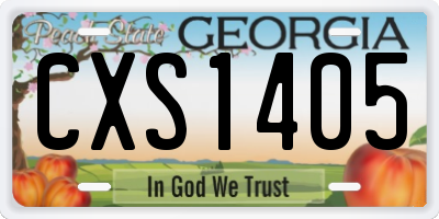 GA license plate CXS1405