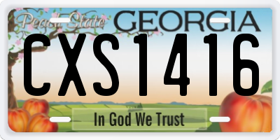 GA license plate CXS1416