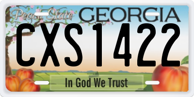 GA license plate CXS1422