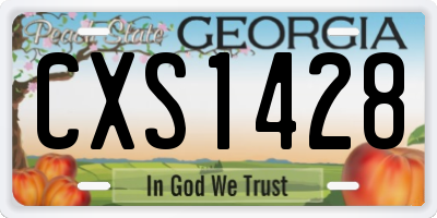 GA license plate CXS1428
