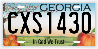 GA license plate CXS1430