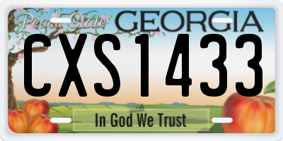 GA license plate CXS1433