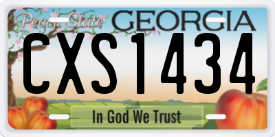 GA license plate CXS1434