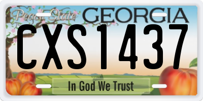 GA license plate CXS1437