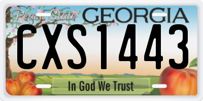 GA license plate CXS1443