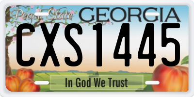 GA license plate CXS1445