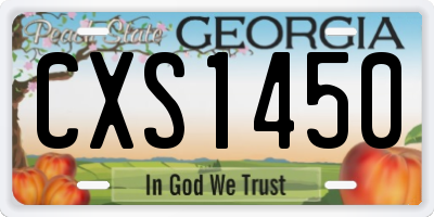 GA license plate CXS1450