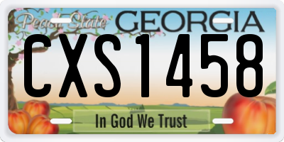 GA license plate CXS1458