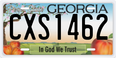 GA license plate CXS1462