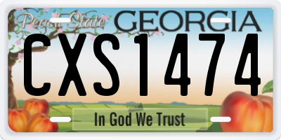 GA license plate CXS1474